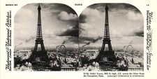 Eiffel Tower Stereoview Underwood Reproduction 1978 Paris France