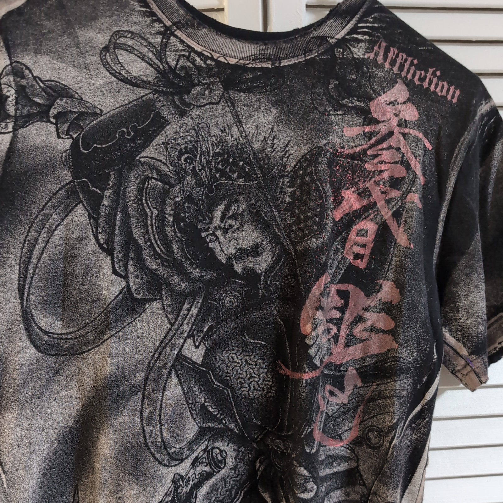 Vintage Affliction X Horiyoshi Layered Long Sleeve Shirt Mens Small RARE Y2K image 5
