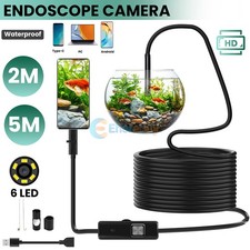 6LED USB Snake Endoscope Borescope HD Inspection Camera Scope For Android Type C
