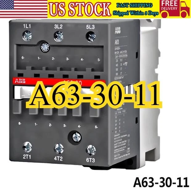 New ABB A63-30-11 Contactor 220VAC One year warranty Fast delivery