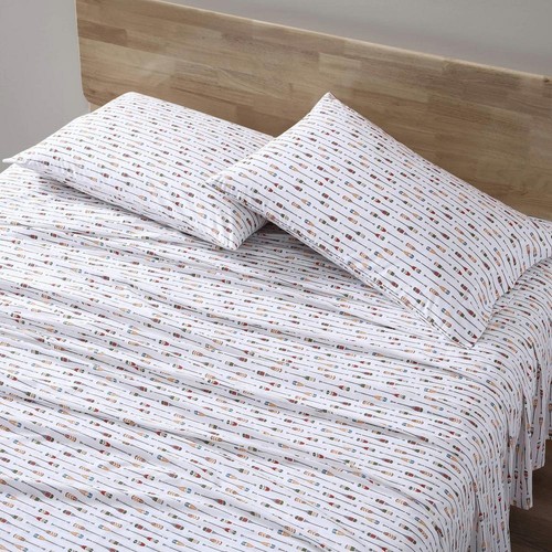 Eddie Bauer Sheet Sets Queen Size 4-Piece Canoe Lake Paddle Cotton Soft White - Picture 5 of 6