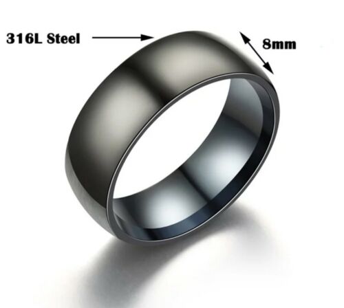 xRing Men's Black Titanium Sizes 8-9-10-11Matte Finishes, Wedding Anniversary - Picture 3 of 15