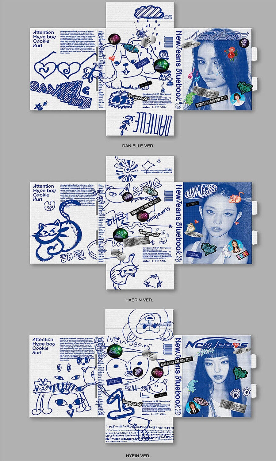 NEWJEANS NEW JEANS 1st EP Album BLUE BOOK RANDOM CD+2Book+6Photo