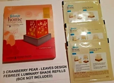 Febreze Flameless Luminary Shade Refills CRANBERRY PEAR LEAVES DESIGN NO BOX