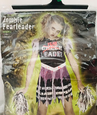 Zombie Fearleader 3 Piece Costume Kids size Large 12-14