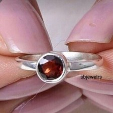 Garnet Gemstone 925 Sterling Silver Handmade Ring Boho Jewelry Gift For D-467