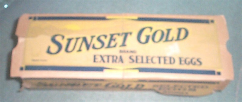 Piggly Wiggly Stores Brand Sunset Gold Extra Select Eggs  Carton 1920-30's