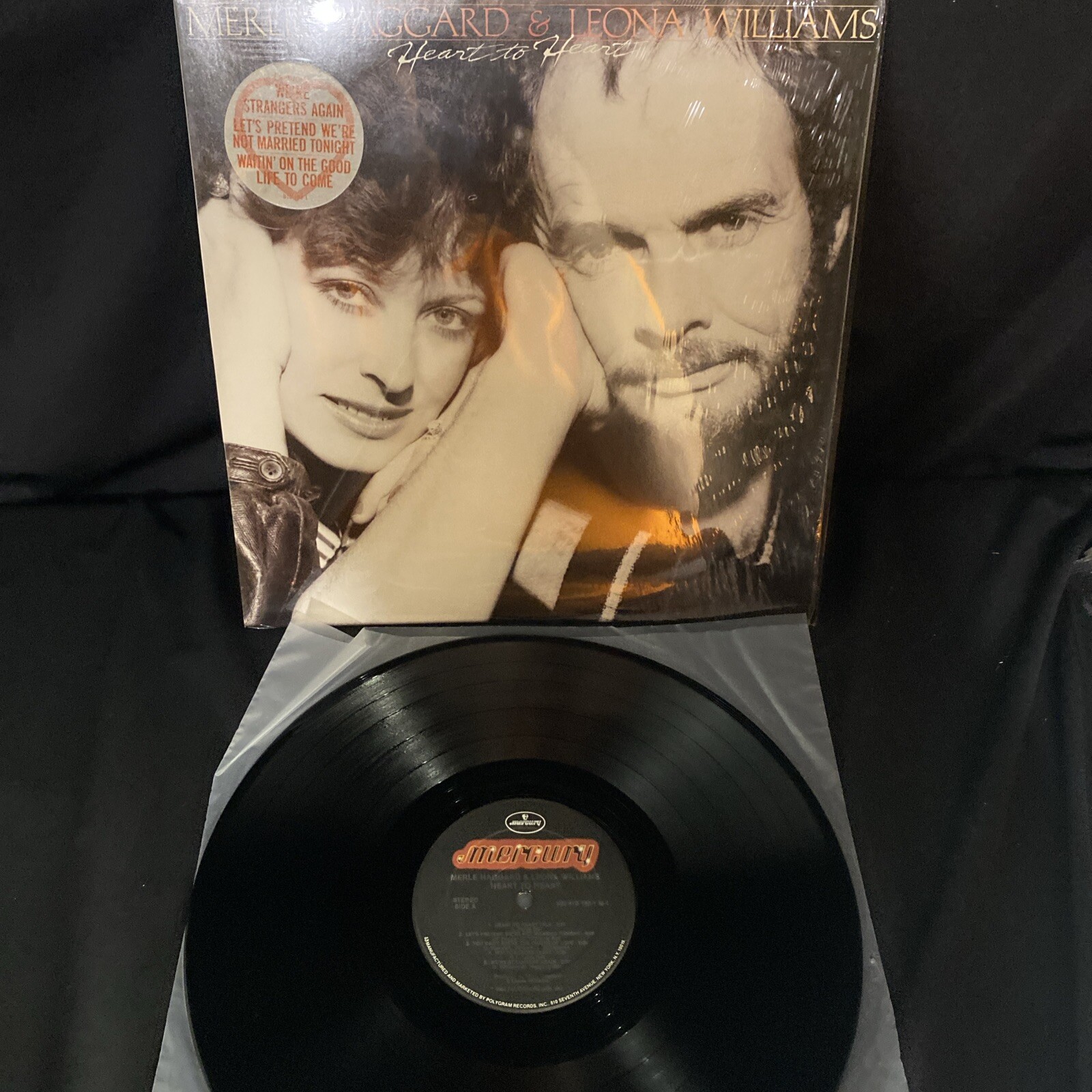 MERLE HAGGARD & LEONA WILLIAMS HEART TO HEART Vintage Vinyl LP 1983 Ex Ex Shrink