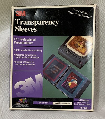 3M RS7109 Transparency Sleeves, 8-1/2 x 11 - 40 Sheets - Open Box