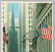 Payphone, Trinity Church & NY Stock Exchange, Wall Street 1970s VTG Postcard UNP