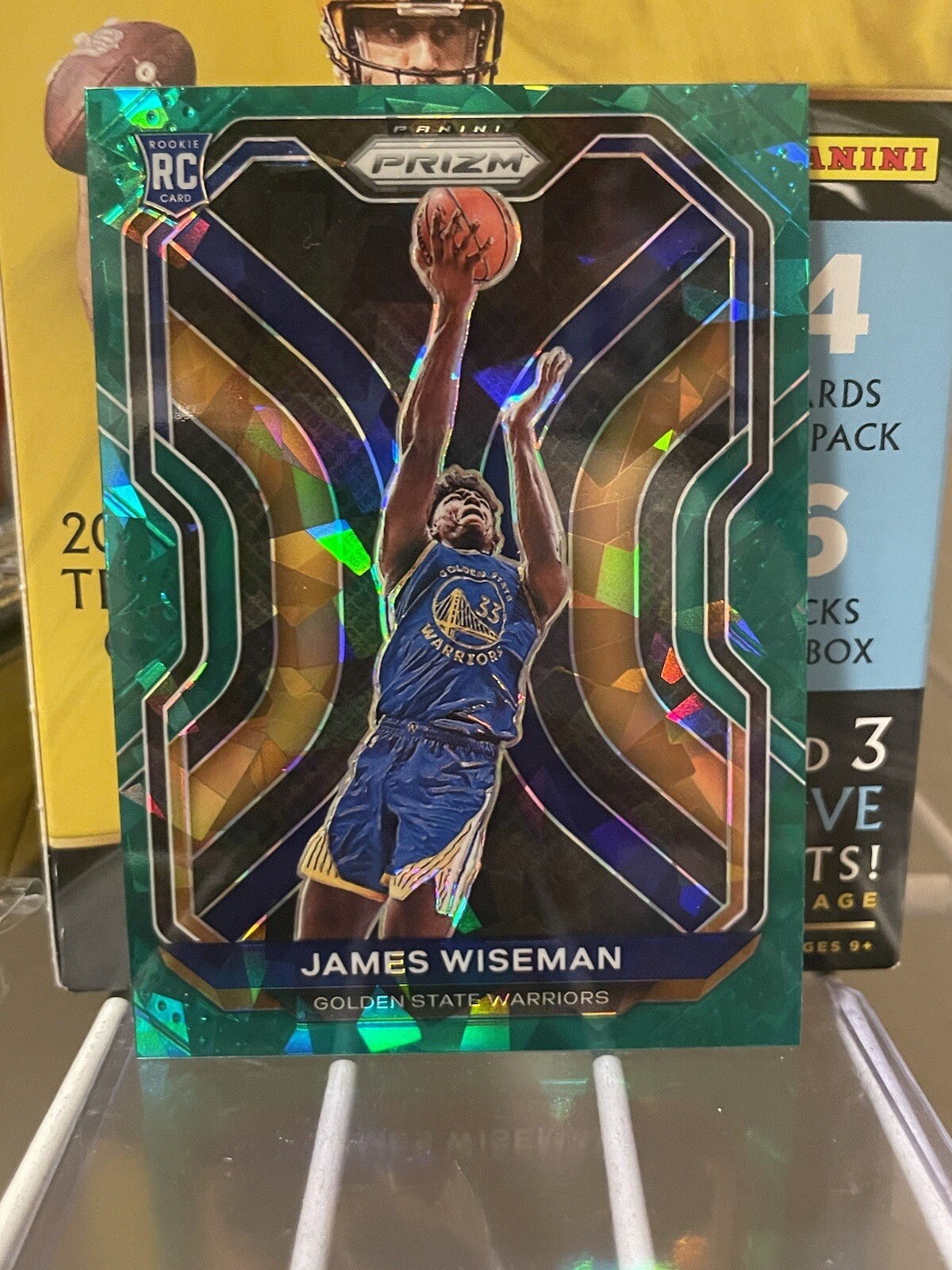 2020-21 Panini Prizm - Cracked Green Ice Prizms #268 James Wiseman (Fanatics)