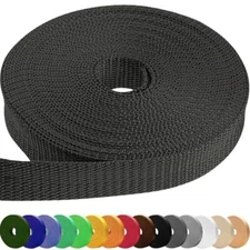 2 Inch x 25 Yards Heavy Duty Dark Grey Nylon Webbing Strap for DIY Gear Repair