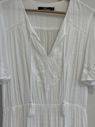 Sportsgirl White Boho Midi Dress Size 14 Au / 10 US / L Large Embroidered Lace - Picture 7 of 17