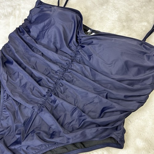 J.CREW NAVY BLUE RUCHED SWEETHEART ONE PIECE SWIMSUIT BF176 SIZE 24 - Picture 4 of 9