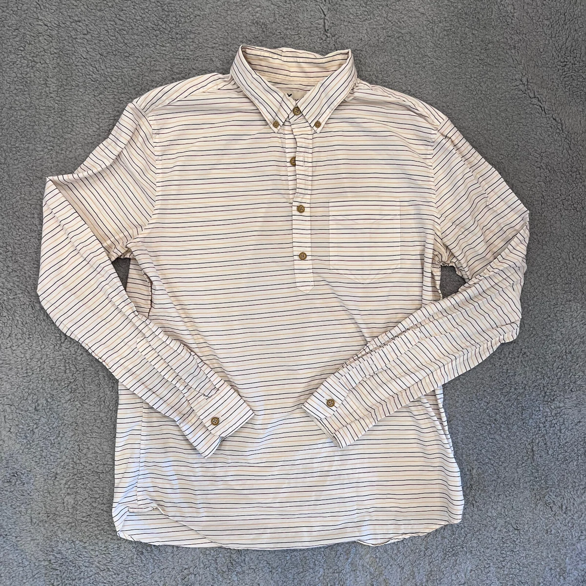 american eagle yellow and white striped shirt