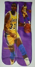 Custom Magic Johnson dry Fit socks gamma laney lakers los angeles nba