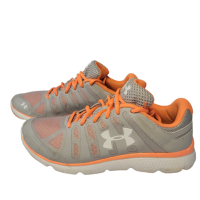 Under Armour Micro G Pulse II Sz 9.5 USW Orange Gray Running Athletic Women's