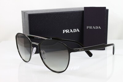 Prada Men's Sunglasses Aviator PR62TS 1AB4S1 Black Gunmetal 54mm NEW!