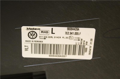 Genuine VW TRANSPORTER T6 Black Headlight Passenger Side 2016-2018  