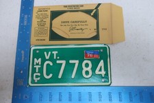 Vermont License Plate Tag 1976 MC MTC Motorcycle Natural Sticker Envelope C7784