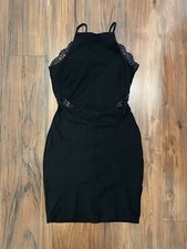 Miss Selfridge Size 8 Black Fitted Sleeveless Dress With Cut Out Back