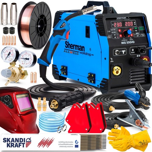 Sherman MIG 200HD - Welding Machine MAG TIG MMA Soldering Welding Fill Wire Protective Gas 4T - Picture 11 of 12