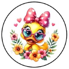 ADORABLE DUCK WITH GLASSES FLOWERS ENVELOPE SEALS LABELS STICKERS PARTY FAVORS