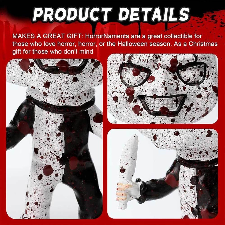 For Terrifier Action Figure Art The Clown Horror Killer Sculpture