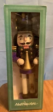 NEW Boxed ‘93 NOS 13” Purple Band Uniform Wood Nutcracker Christmas Decoration