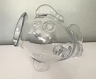 Vintage MCM Hand Blown Blenko Style Art Glass Figural Fish Shaped Bowl Sculpture