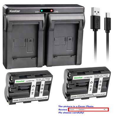 Kastar Battery Dual Slim Charger for Sony NP-FM500H NP-FM500 & Viltrox DC-50