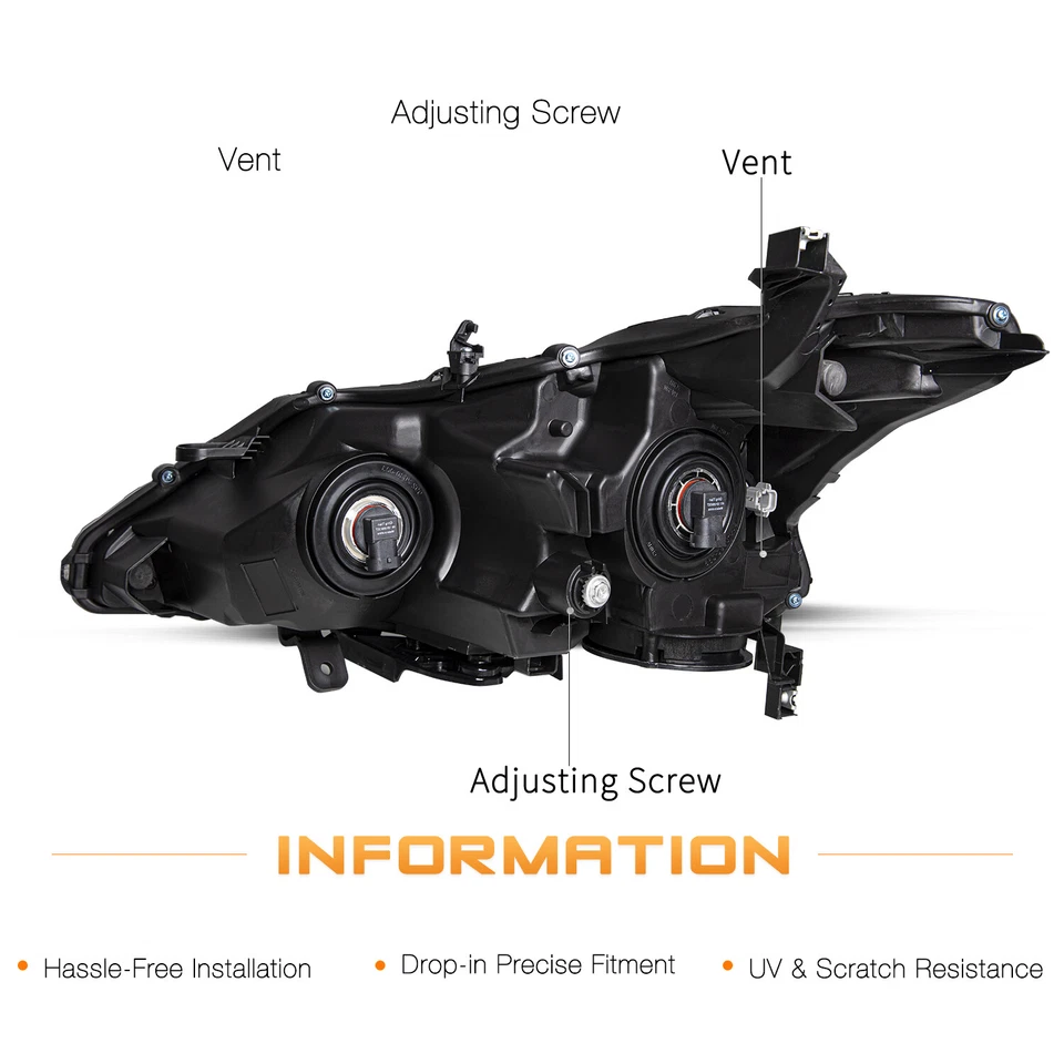 Faros proyectores negros luces esquineras transparentes para Nissan Altima 2013-2015 sedán Foto 3 de 4