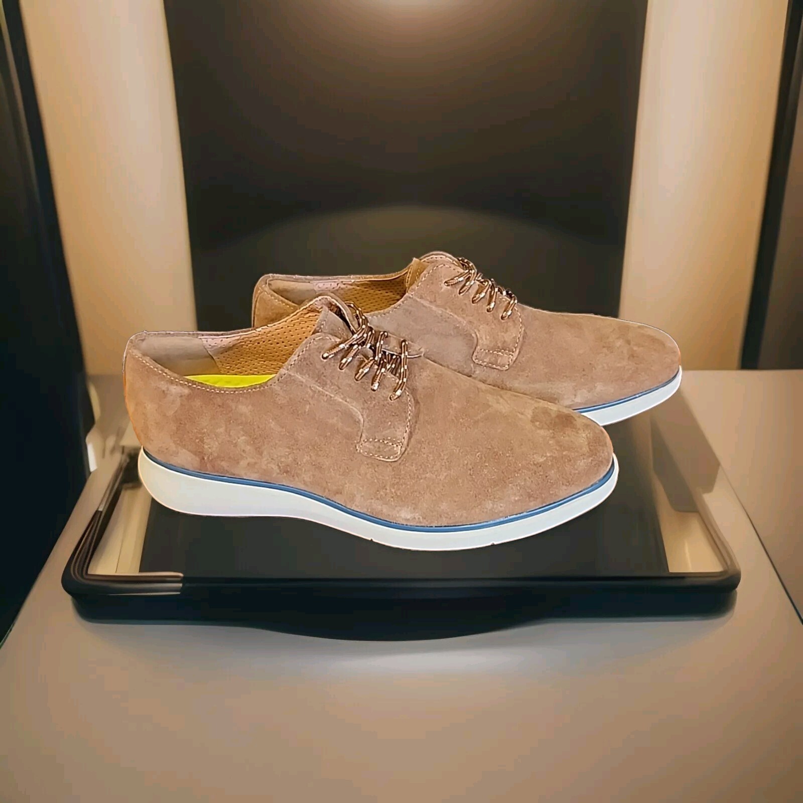 SAOLA Scarpe da uomo in pelle Florsheim Comfortech Flexsole. Scamosciato marrone taglia 7 5 M