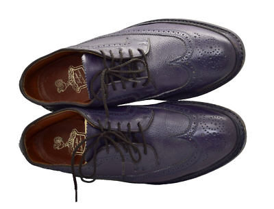 B2 Auth FLORSHEIM BY DUCKIE BROWN Purple Leather Wingtip  display picture 2