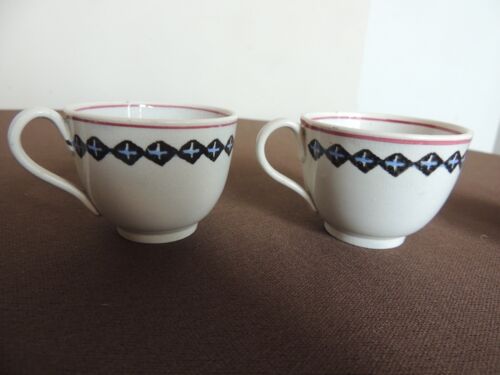 Antique Childs Cut Sponge ware Chain Link 24pc Tea Set Stafforfshire Pottery - Picture 20 of 24