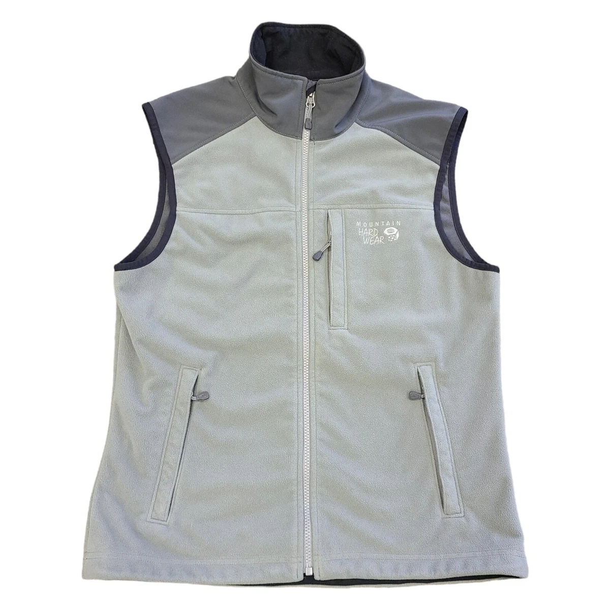 Mountain Hardwear Mens Full Zip Fleece Vest Sleeveless Jacket Gray