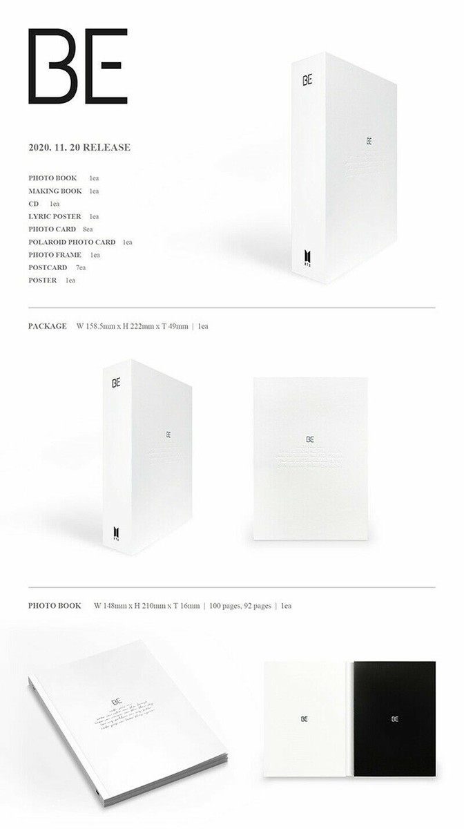 BTS [BE] Deluxe Edition Album CD+POSTER+2 Book+L.Poster+16