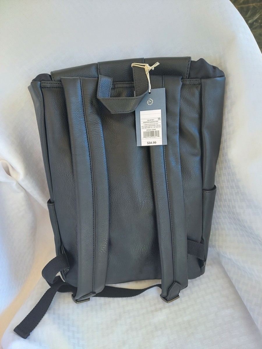 Universal Thread Black Faux Leather Backpack W/flap Snap  display picture 3