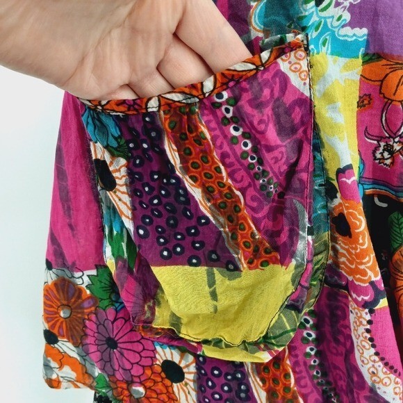 FUNKY PEOPLE Boho Multicolor Patchwork Print Lace… - image 6