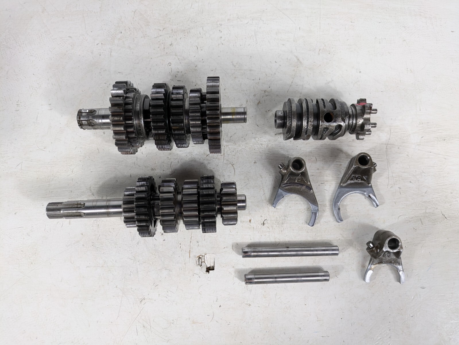 1993 Kawasaki KX125 KX 125 Trans Transmission Shift Drum Shift Forks