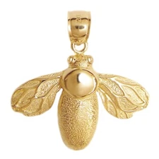 New 14k Yellow Gold Bee Pendant