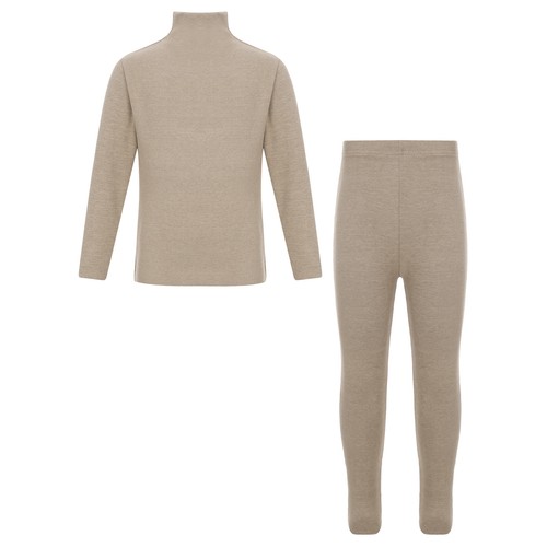 Girls Boys Loungewear Winter Thermal Underwear Kids Pajamas Set Solid Color - Picture 9 of 49