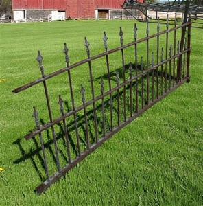 Wrought Iron Vintage Fence Panel (95x37) Architectural Salvage, Garden Art A27