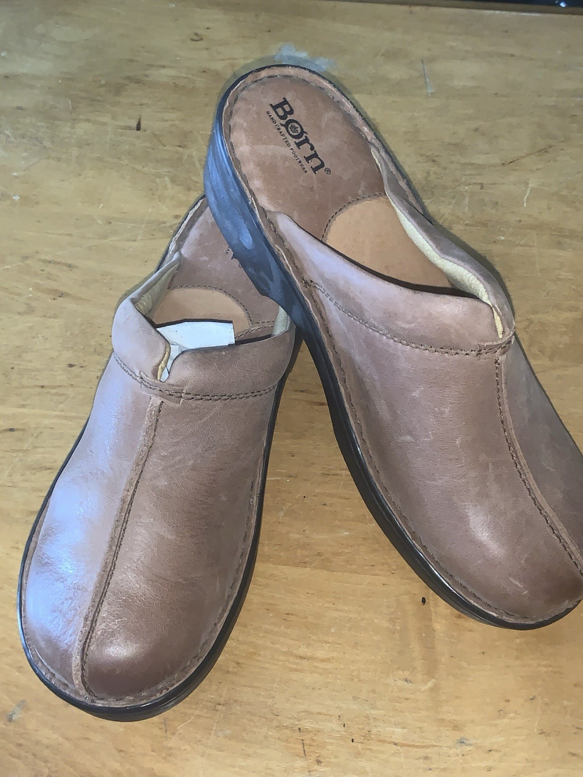 Brown Leather Børn Clogs / Mules Size 9