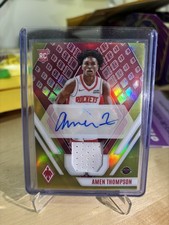 Amen Thompson 2023-24 Panini Phoenix #/35 Yellow Rookie Jersey Auto RC Autograph
