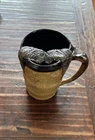 Vintage OOAK “Moustache” Handmade Stoneware Art Pottery Beer Mug 5.5x4” Signed