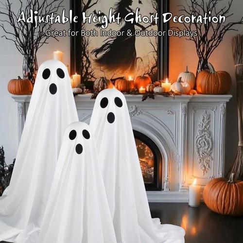 Halloween Decorations Outdoor Indoor, 2 Pack Spooky Ghost with Witch Hat, Sca... - Picture 2 of 7