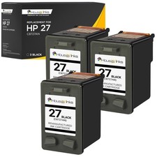 3PK Replaces HP 27 Black Ink C8727AN fits Officejet 4315 5600 5605 5610