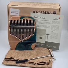 Hluru 17 Key Kalimba Regis Thumb Piano Ocean Blue Whale And Jellyfish Instrument