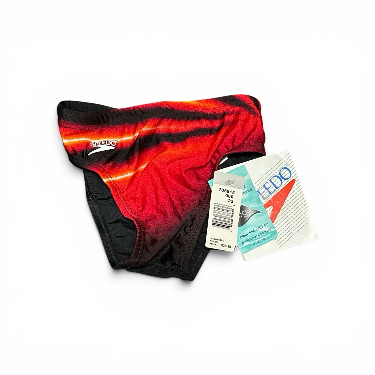 Speedo Swim Brief Kids Youth Boys Size 22/4 Years Red Black USA NWT